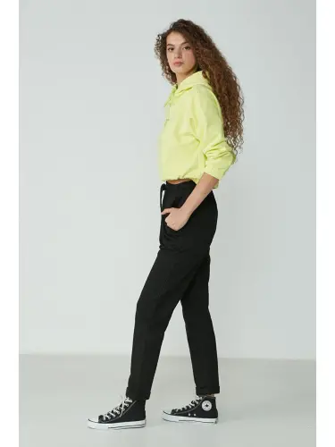 Double Cuff Sweatpants 738 Black-Black - LC WAIKIKI (1)