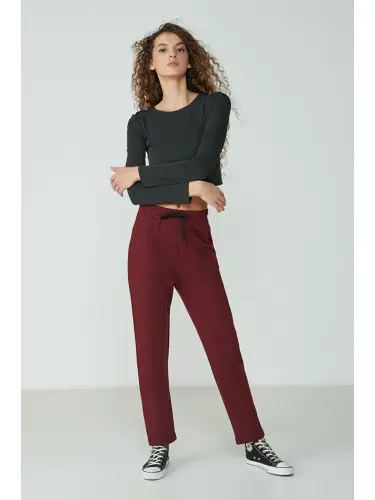 Double Cuff Sweatpants 738 Burgundy-Burgundy - LC WAIKIKI (1)