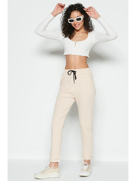 Double Cuff Sweatpants 807 Cream - 5