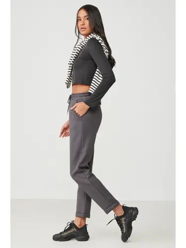 Double Cuff Tracksuit Bottoms 807 Smoke-Gray - LC WAIKIKI (1)