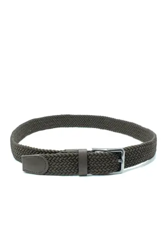 Double Elastic Knitted Belt 3.5cm Black And Brown Rubber Belt Unisex 2 Pieces-BLACK - DERIKEM (1)