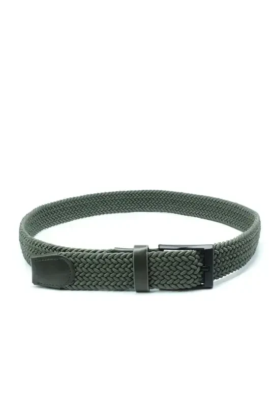 Double Elastic Knitted Belt 3.5cm Navy Blue And Green Elastic Belt Unisex 2 Pieces-NAVY BLUE - 5