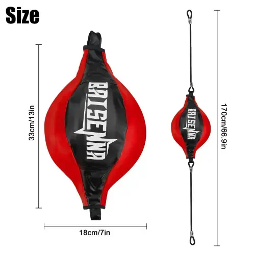 Double End Ball, EEEkit Boxing Speed Dodge Training Ball Leather Punch Bag Hanging Speed Ball for Gym Boxing Speed Training, Includes Cord, Stress Relief Exercise Equipment, Adult Teenagers - 1