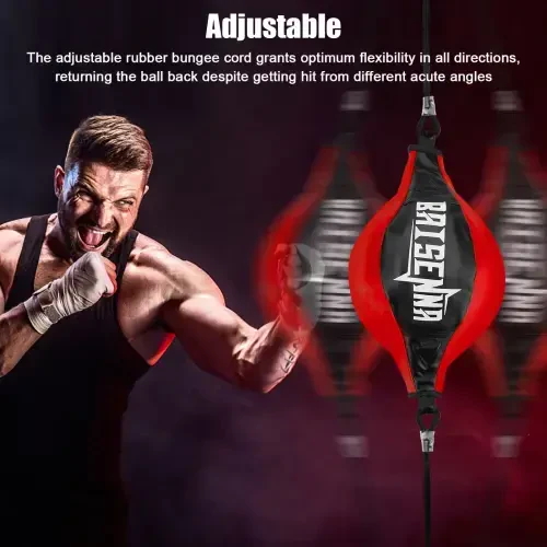 Double End Ball, EEEkit Boxing Speed Dodge Training Ball Leather Punch Bag Hanging Speed Ball for Gym Boxing Speed Training, Includes Cord, Stress Relief Exercise Equipment, Adult Teenagers - 3