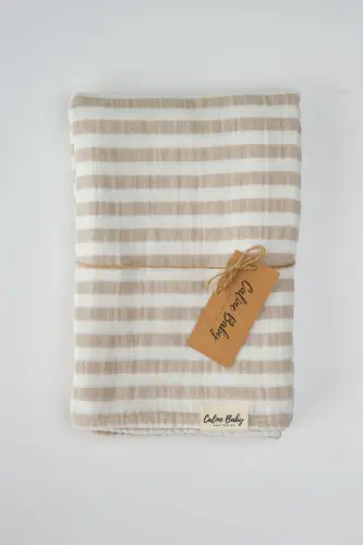 Double Gauze Muslin Swaddle 40/40 - 120x120 Cm Beige-Beige - 2