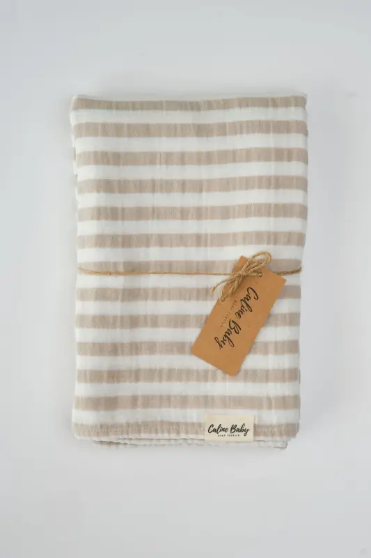 Double Gauze Muslin Swaddle 40/40 - 120x120 Cm Beige-Beige - 2