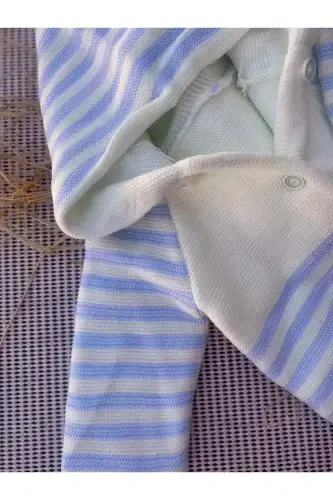 Double layer, hooded knit cardigan for babies. - MYZİ STORE (1)