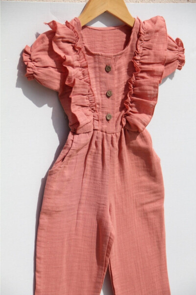 Double Layer Muslin Short-Sleeved Jumpsuit for Girls - BOTEX (1)