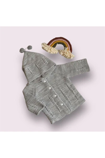 Double-layered hooded cardigan for babies (0-9 months) - MIDIRIK