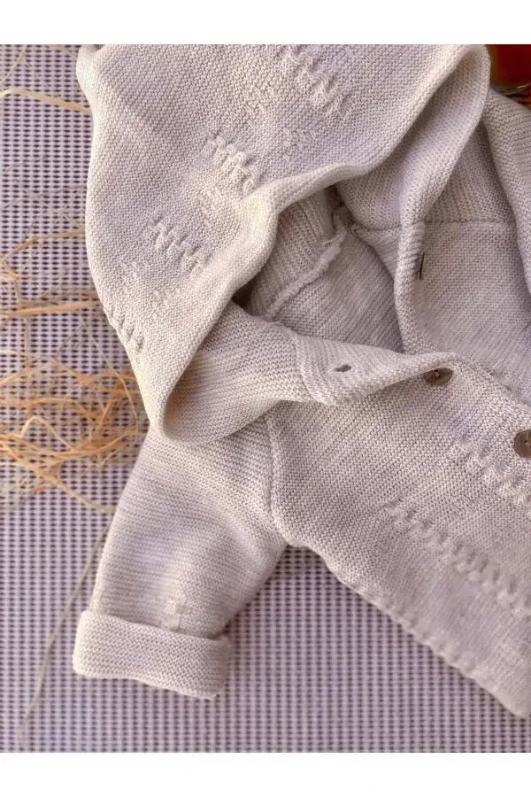 Double-layered knitted hoodie for babies (12347) - 2