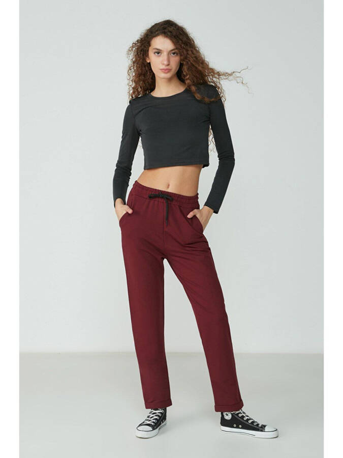 Double Leg Sweatpants 738 Burgundy - 1