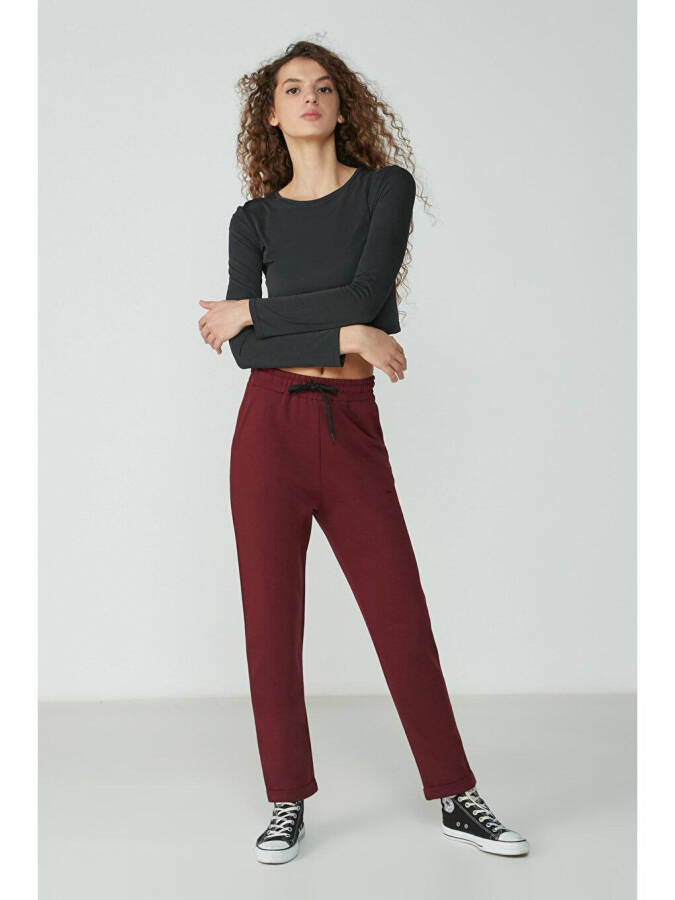 Double Leg Sweatpants 738 Burgundy - 2