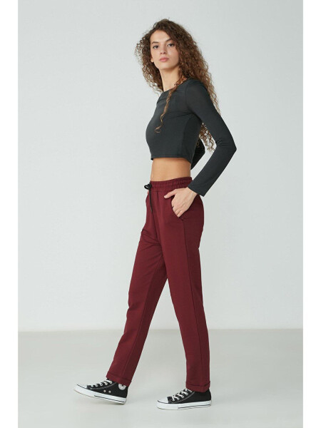 Double Leg Sweatpants 738 Burgundy - 3