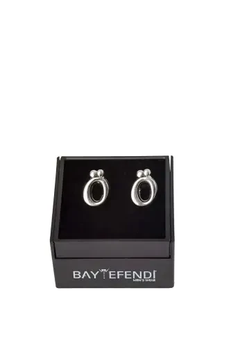 Double Letter Silver Color Cufflink Ö Letter-Ö - 1