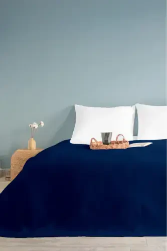 Double Navy Checkered Pique, Checkered Hotel Pique 200x230-Navy - 1