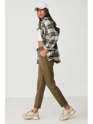 Double Paça Eşofman Altı 807 Haki-Haki - 3