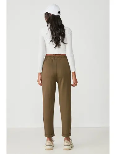 Double Paça Eşofman Altı 807 Haki-Haki - 4