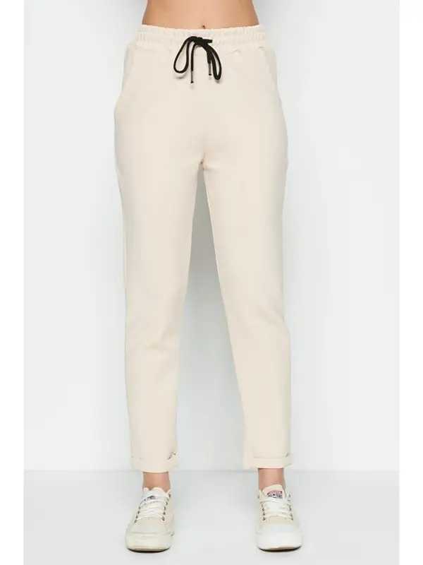 Double Paça Eşofman Altı 807 Krem-Ekru - 4