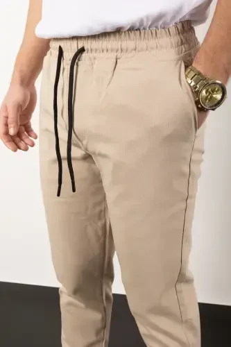 Double Paça Slim Fit Joger Pantolon-BEJ - WAMOSSALAPLI (1)
