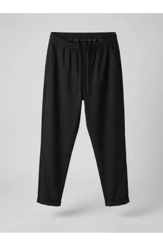 Double Paça Slim Fit Joger Pantolon-SİYAH - 6
