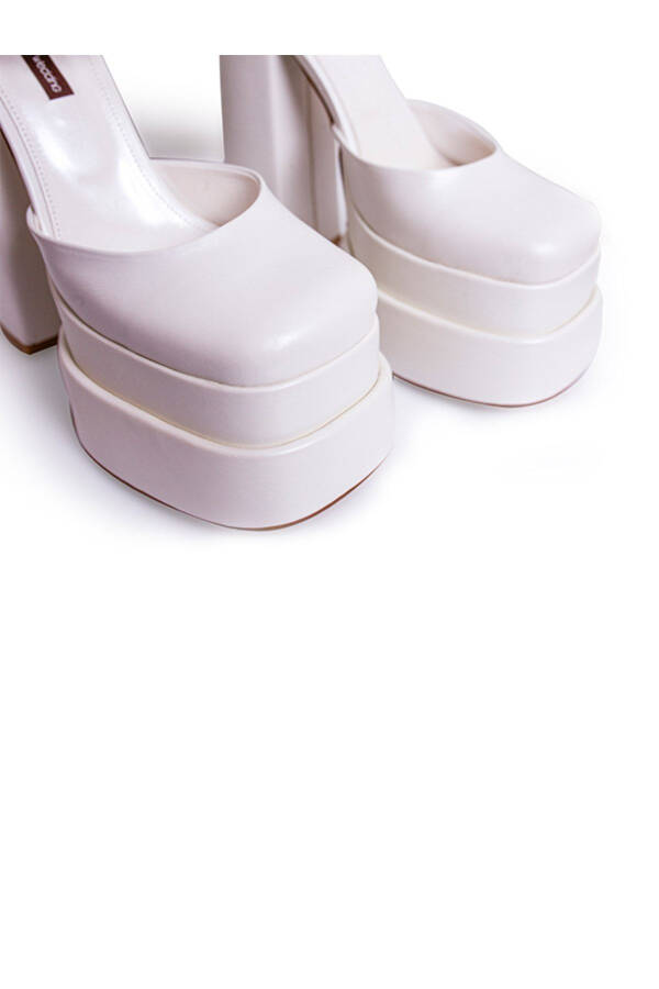 Double Platform Ankle Detail Bridal Shoes - 1