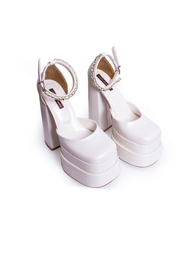 Double Platform Ankle Detail Bridal Shoes - 2