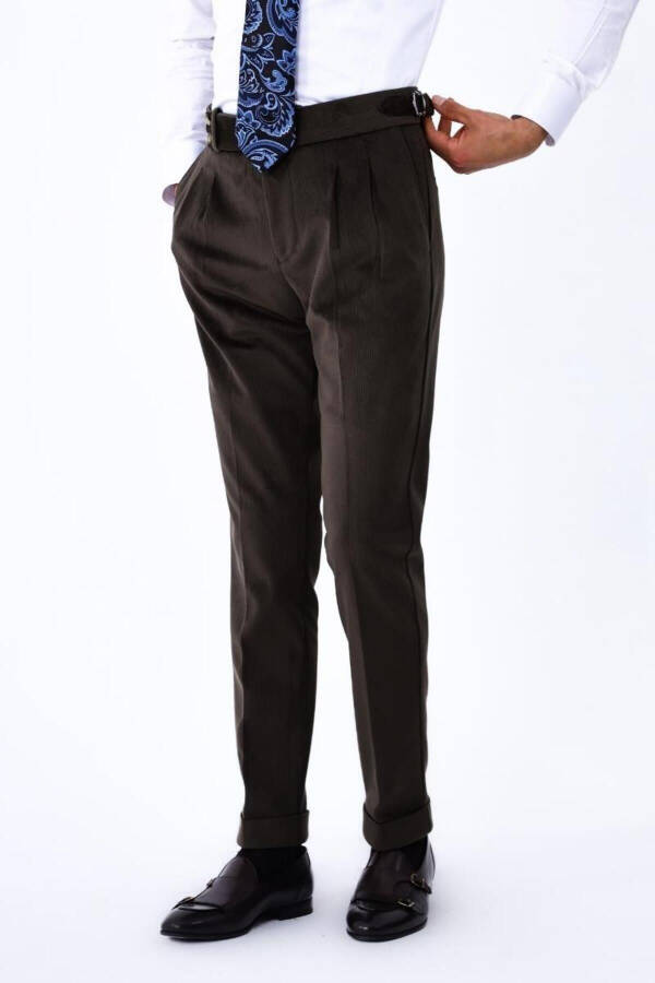 Double Pleated Men's Pants - Stylish and Comfortable Design - 2