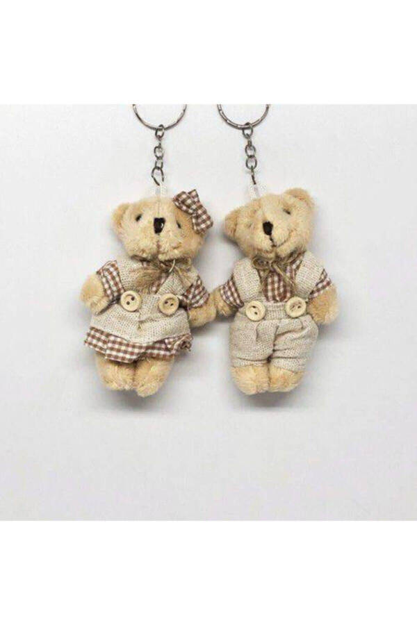 Double Plush Bear Keychain Cute Girl Boy Toy Bear - 1