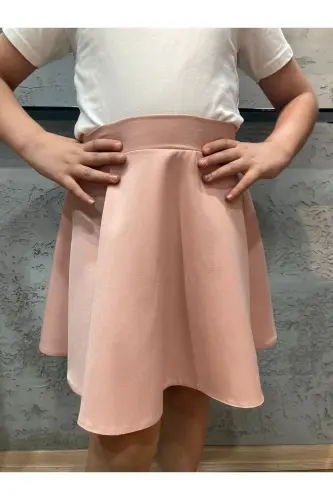 Double Powder Plain Skirt-Powder 