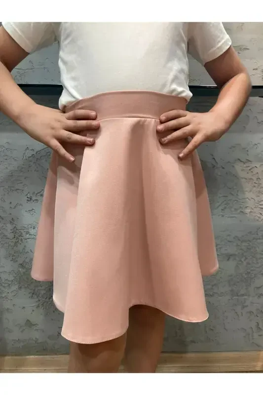 Double Powder Plain Skirt-Powder - Modazone