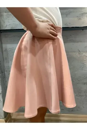 Double Powder Plain Skirt-Powder - 3