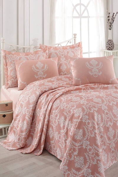 Double Printed Quilt Set Pure Powder - ENLORA HOME (1)