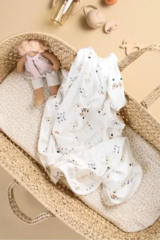 Double Sided Baby and Kid Blanket 100% Cotton Oeko-tex Certified 100x85 Cm-Koala - BONDBERRO