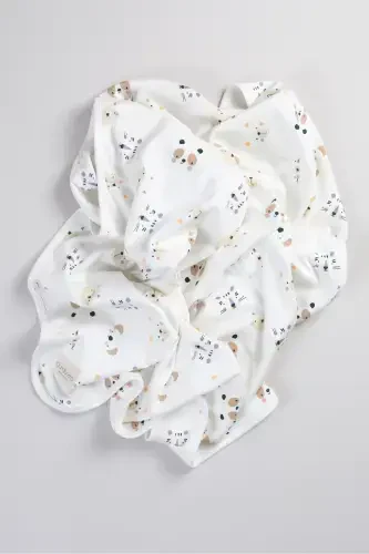 Double Sided Baby and Kid Blanket 100% Cotton Oeko-tex Certified 100x85 Cm-Koala - 4