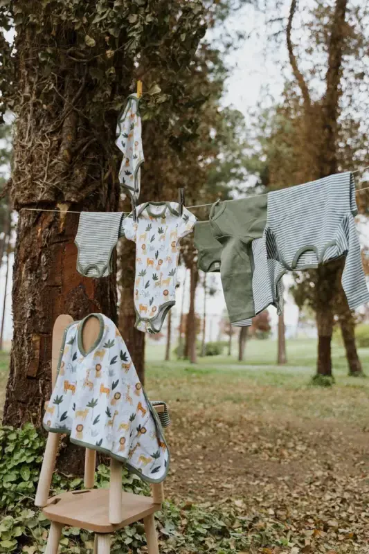 Double Sided Baby Vest Organic Cotton-green?l - 2