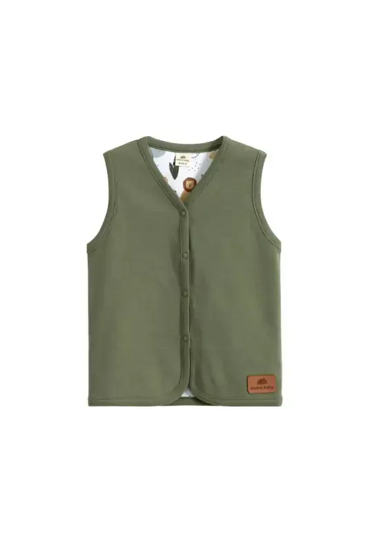 Double Sided Baby Vest Organic Cotton-green?l - 3