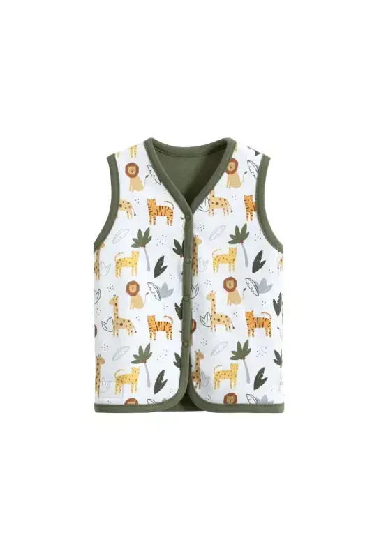 Double Sided Baby Vest Organic Cotton-green?l - 4