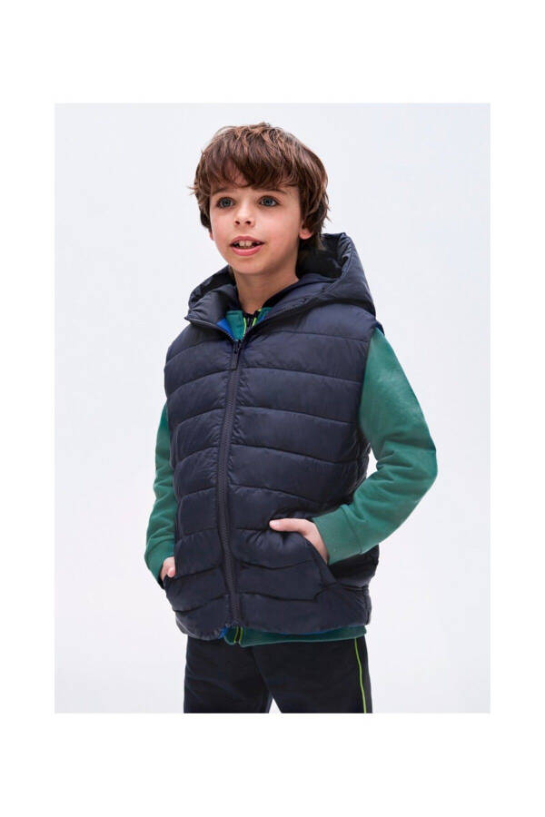 Double-Sided Boys Vest (Navy) - 1