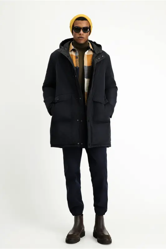 Double-sided, hooded puffer sports jacket - KIĞILI