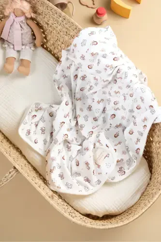 Double Sided Interlock Blanket & Cover %100 Cotton Oeko-tex Certified 100 X 85 Cm - 1