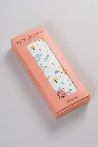 Double Sided Interlock Blanket & Cover 100% Cotton Oeko-tex Certified 100 X 85 Cm-Mint Elephant - BONDBERRO (1)