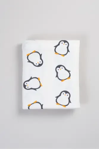 Double Sided Interlock Blanket & Cover 100% Cotton Oeko-tex Certified 100 X 85 Cm-Penguin - 1