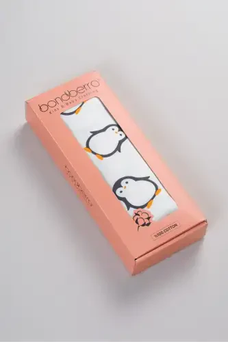 Double Sided Interlock Blanket & Cover 100% Cotton Oeko-tex Certified 100 X 85 Cm-Penguin - 3