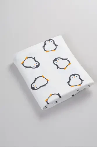 Double Sided Interlock Blanket & Cover 100% Cotton Oeko-tex Certified 100 X 85 Cm-Penguin - 4