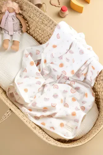 Double Sided Interlock Blanket & Cover 100% Cotton Oeko-tex Certified 100 X 85 Cm-Sun - 1