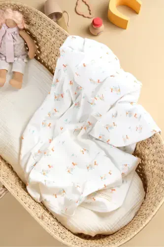 Double Sided Interlock Cover & Blanket 100% Cotton Oeko-tex Certified 100 X 85 Cm-Goose - 1