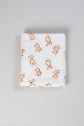 Double Sided Interlock Cover & Blanket %100 Cotton Oeko-tex Certified 100 X 85 Cm-Teddy Bear - BONDBERRO (1)