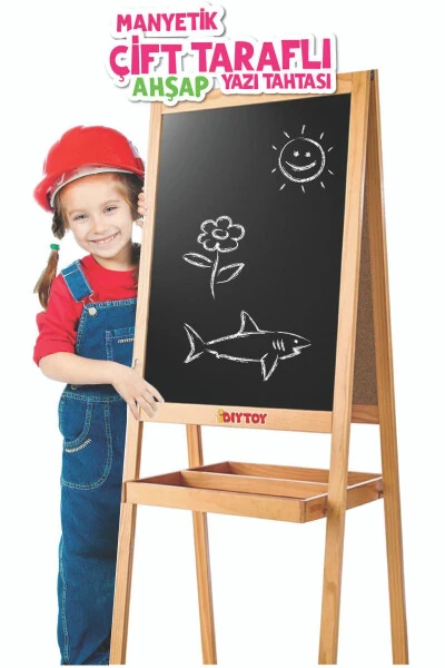 Double-Sided Magnetic Wooden Writing Board - 13