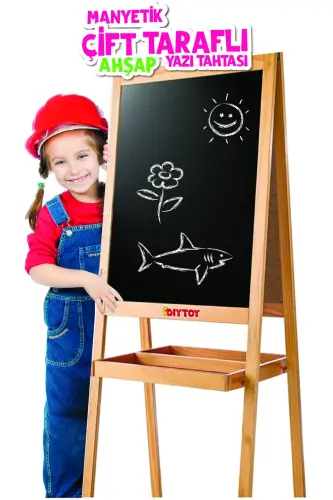 Double-Sided Magnetic Wooden Writing Board - 3
