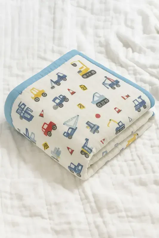 Double-Sided Muslin Baby Blanket, Multi-Purpose Muslin Swaddle, Muslin Baby Blanket 100x100 - LUCKY DAY